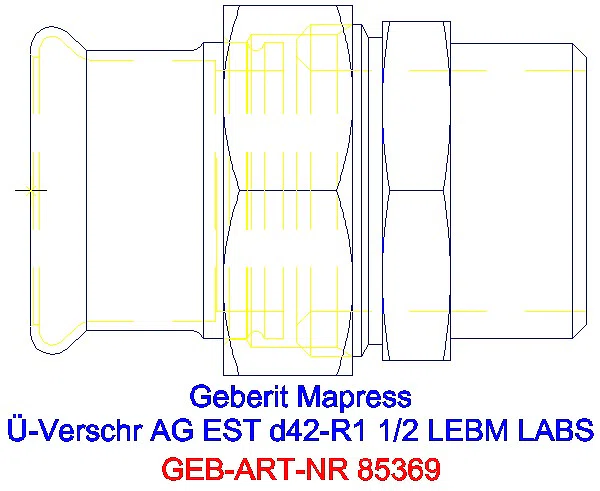 GE Mapress Edelstahl Übergangsverschr. mit AG ÜM ESt (LABS-frei) d42-R1 1/2_85369_G