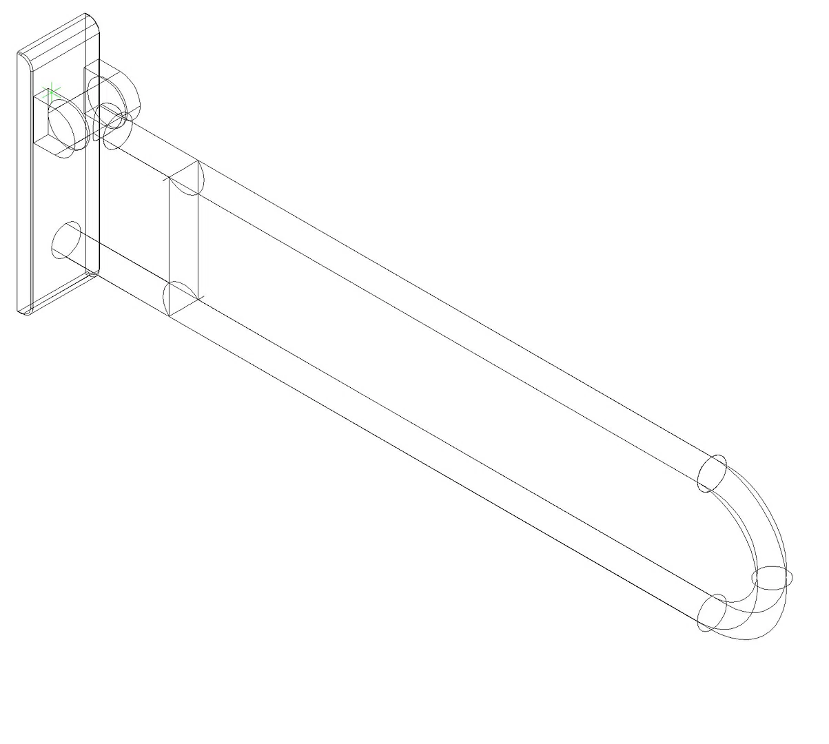 HEWI Stützklappgriff Ser 801, L:850mm, Stahlkern aquablau