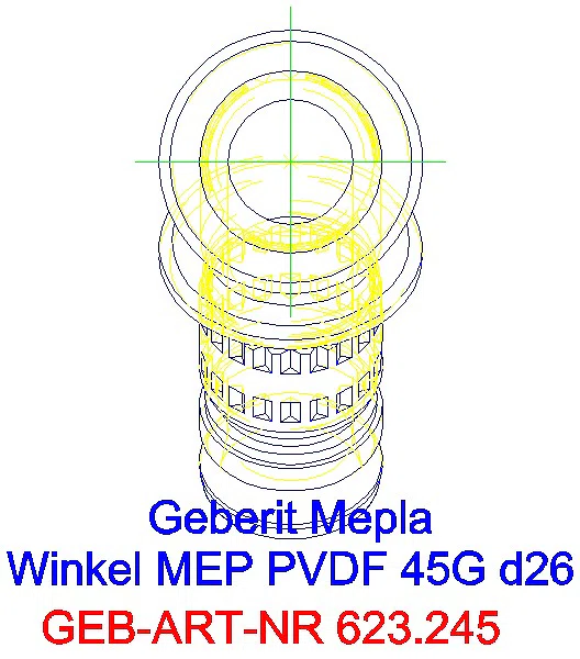 GE Mepla Winkel PVDF 45Gr d26_623.245.00.5_A