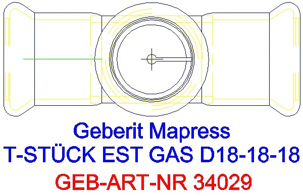 GE Mapress Edelstahl T-Stück egal (Gas) d18-18-18_34029_G