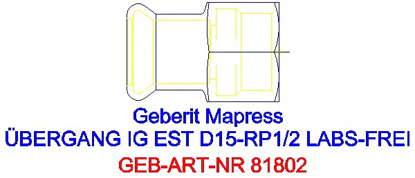 GE Mapress Edelstahl Übergang mit IG (LABS-frei) d15-Rp1/2_81802_A