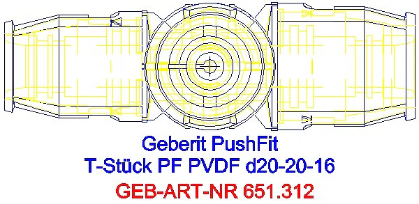 GE PushFit T-Stück reduziert PVDF d20-20-16_651.312.00.1_G
