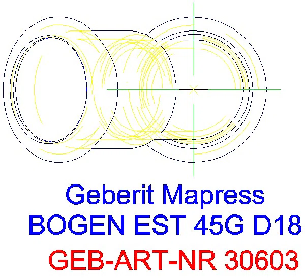 GE Mapress Edelstahl Bogen 45Gr d18_30603_G