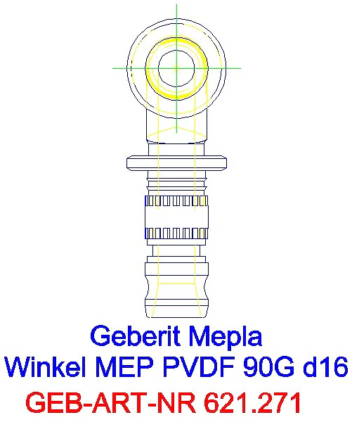 GE Mepla Winkel PVDF 90Gr d16_621.271.00.5_A