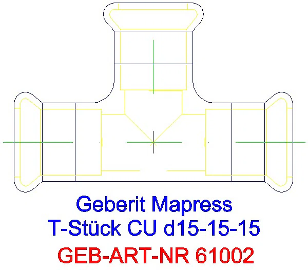 GE Mapress Kupfer T-Stück egal d15-15-15_61002_A