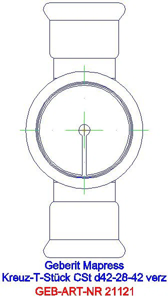 GE Mapress C-Stahl Kreuzstück reduziert d42-28-42_21121_L