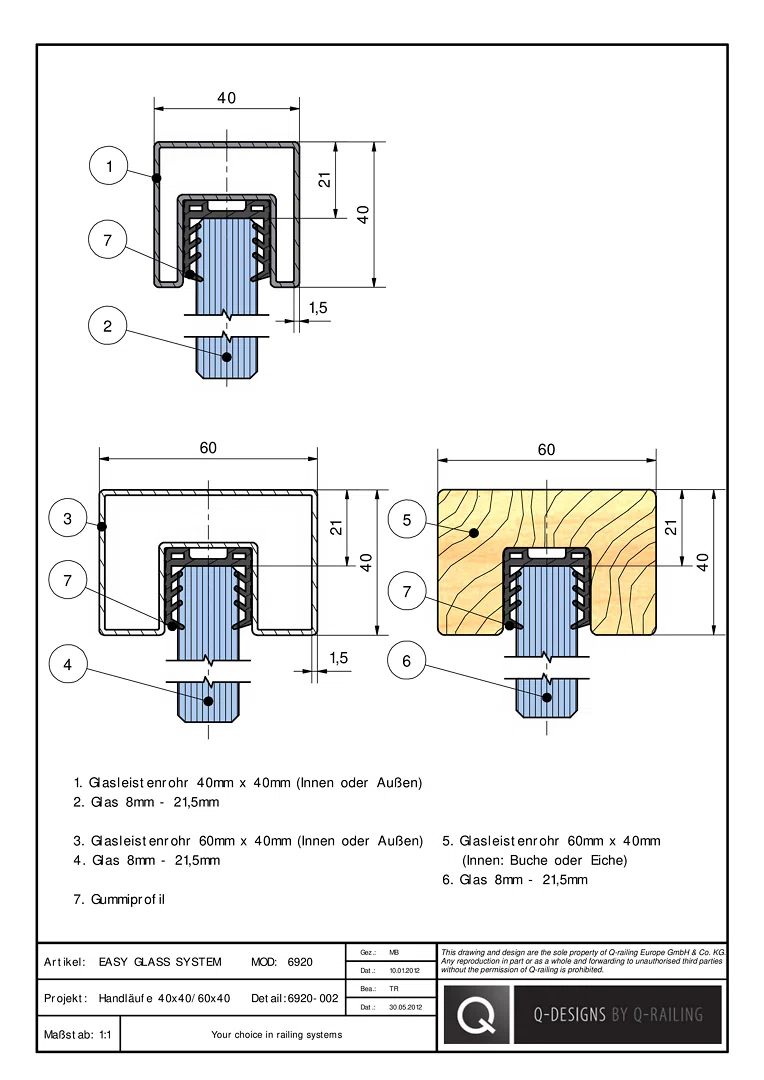 EASY GLASS SYSTEM-Handläufe 6920-002