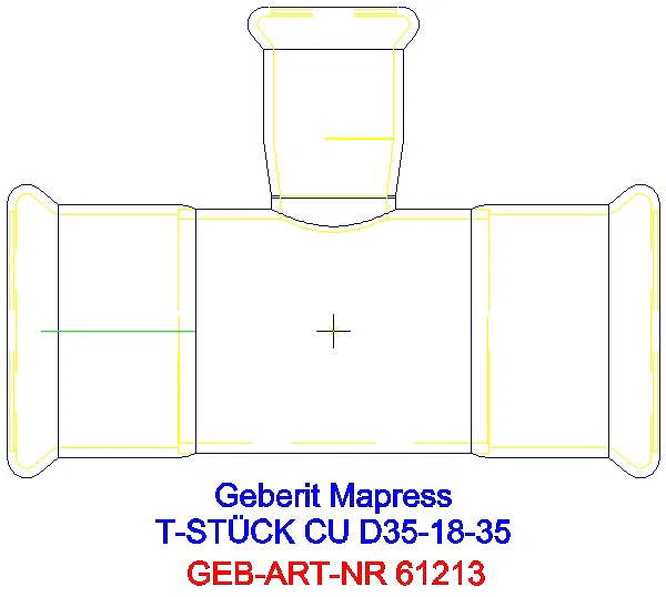 GE Mapress Kupfer T-Stück reduziert d35-18-35_61213_A