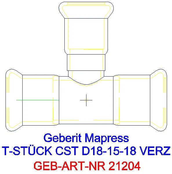 GE Mapress C-Stahl T-Stück reduziert d18-15-18 verzinkt_21204_A