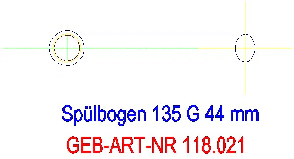 GE Spülbogenverlängerung 135Gr mit Steckmuffe weiß-alpin d44_118.021.11.1_L