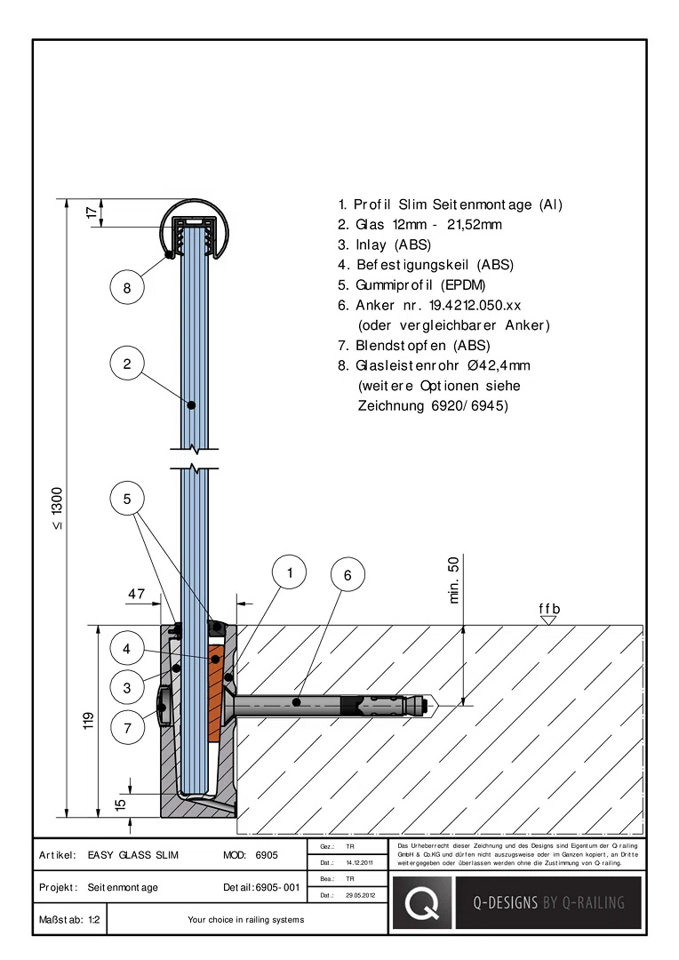 2_EASY GLASS SLIM / Seitenmontage für 6905-001