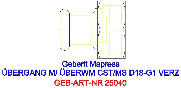 GE Mapress C-Stahl Übergang mit Überwurfmutter d18-G1 verzinkt_25040_G