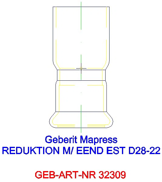 GE Mapress Edelstahl Reduktion mit Einschubende d28-22_32309_G