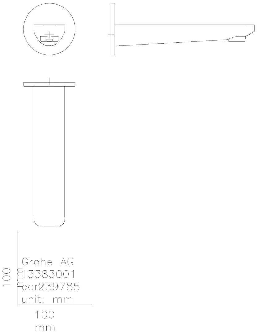 GROHE Wanneneinlauf Lineare 13383_1 Wandmontage hard graphite gebürstet