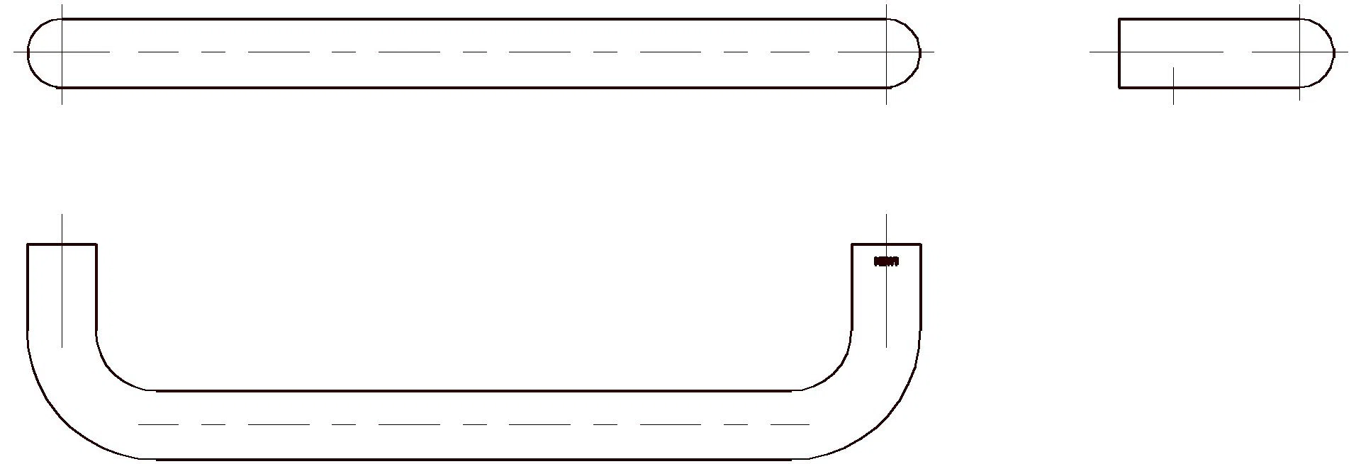 HEWI Haltegriff, d:25, L:300mm Ser 480, PVD nickel gebü.