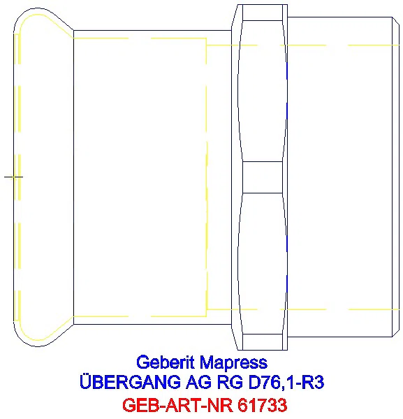 GE Mapress Kupfer Übergang mit AG Rg d76,1-R3_61733_A