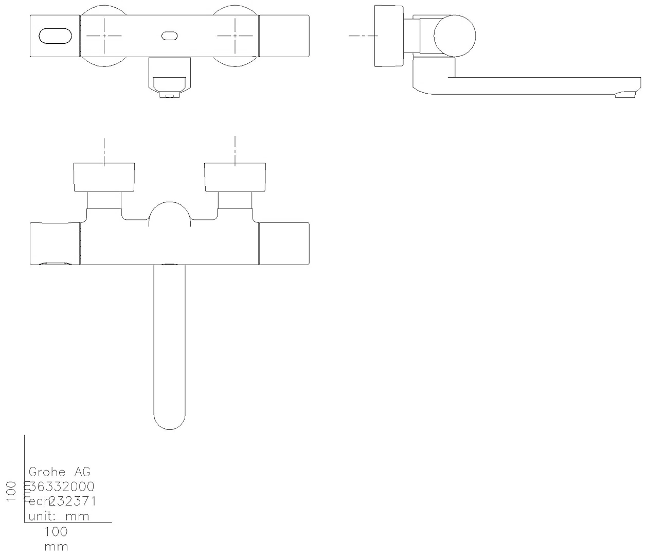 GROHE IR-Elektronik für WT Eurosmart CE 36332 THM Wandm. Auslauf 219mm 6V chrom