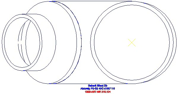 GE Silent-db20 Abzweig 45Gr d160/110_315.104.14.1_G
