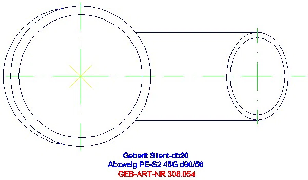 GE Silent-db20 Abzweig 45Gr d90/56_308.054.14.1_G