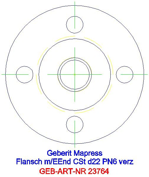 GE Mapress C-Stahl Flansch PN 6 mit Einschubende d22_23764_L