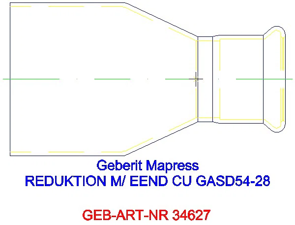GE Mapress Kupfer Reduktion mit Einschubende (Gas blau) d42-35_34627_L