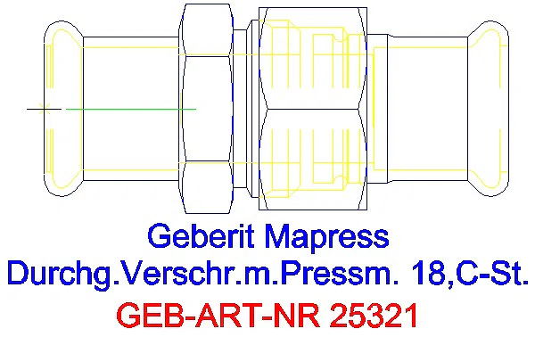 GE Mapress C-Stahl Verschraubung d18 verzinkt_25321_G