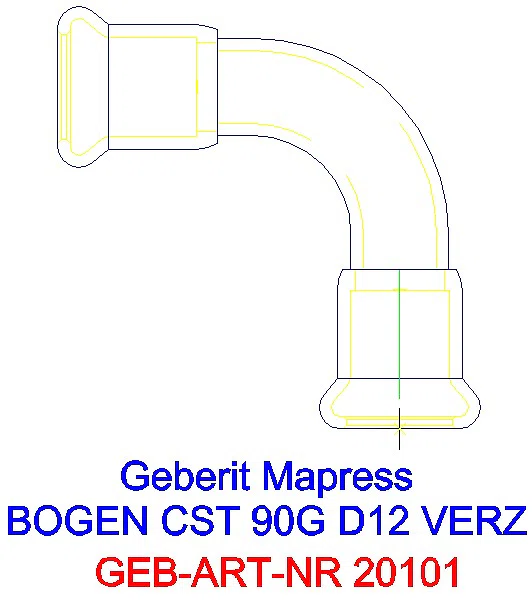 GE Mapress C-Stahl Bogen 90Gr d12 verzinkt_20101_A