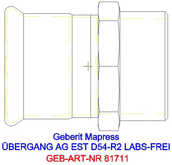 GE Mapress Edelstahl Übergang mit AG (LABS-frei) d54-R2_81711_A