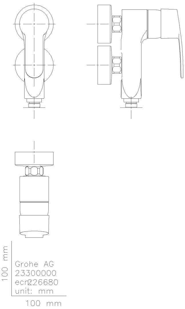 GROHE EH-Brausebatt. Eurostyle C Vertica 23300 Wandmontage chrom