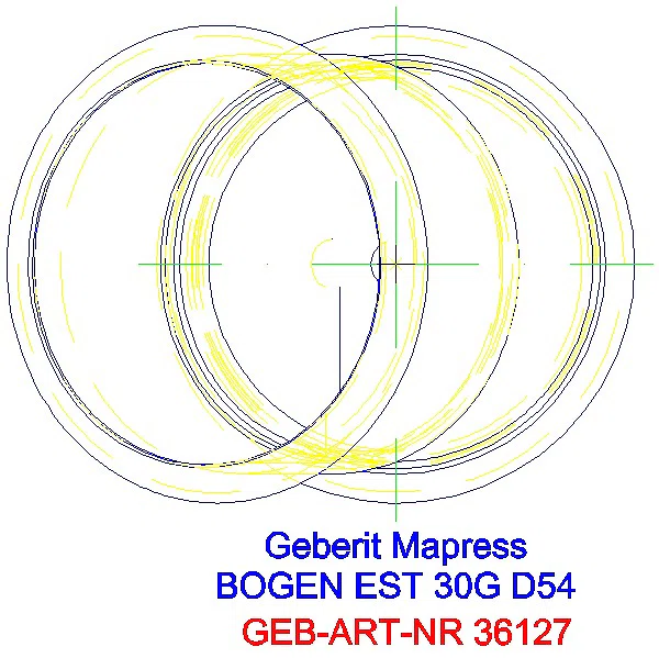 GE Mapress Edelstahl Bogen 30Gr d54_36127_G