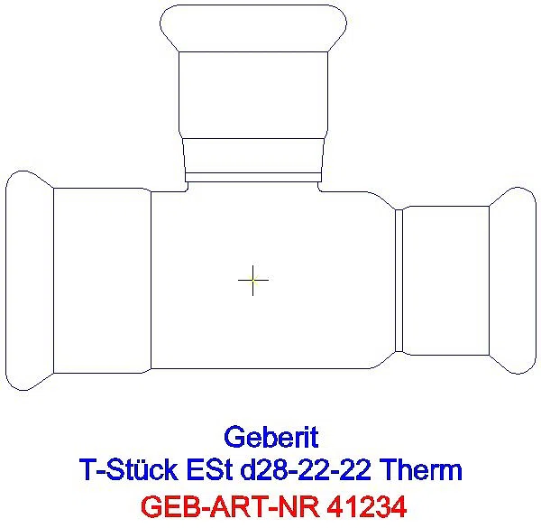 GE Mapress Therm T-Stück reduziert d28-22-22_41234_A