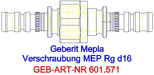 GE Mepla Verschraubung Rg d16_601.571.00.5_G