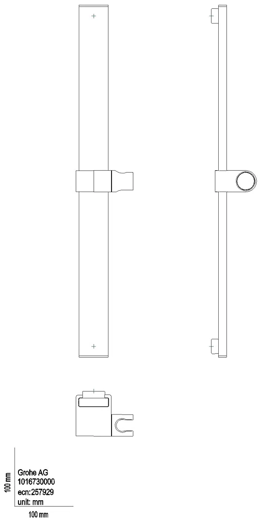 GROHE Brausestange Rainshower Aqua 101673 600mm supersteel