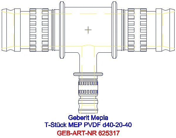 GE Mepla T-Stück reduziert PVDF d40-20-40_625.317.00.5_A