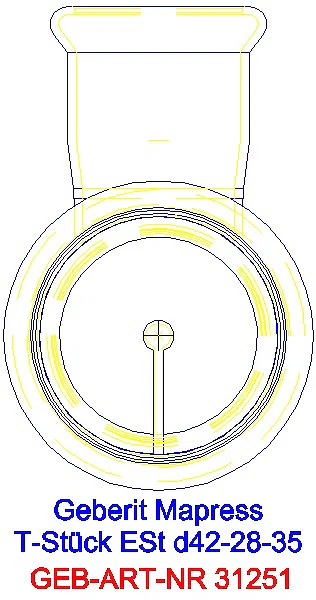 GE Mapress Edelstahl T-Stück reduziert d42-28-35_31251_L