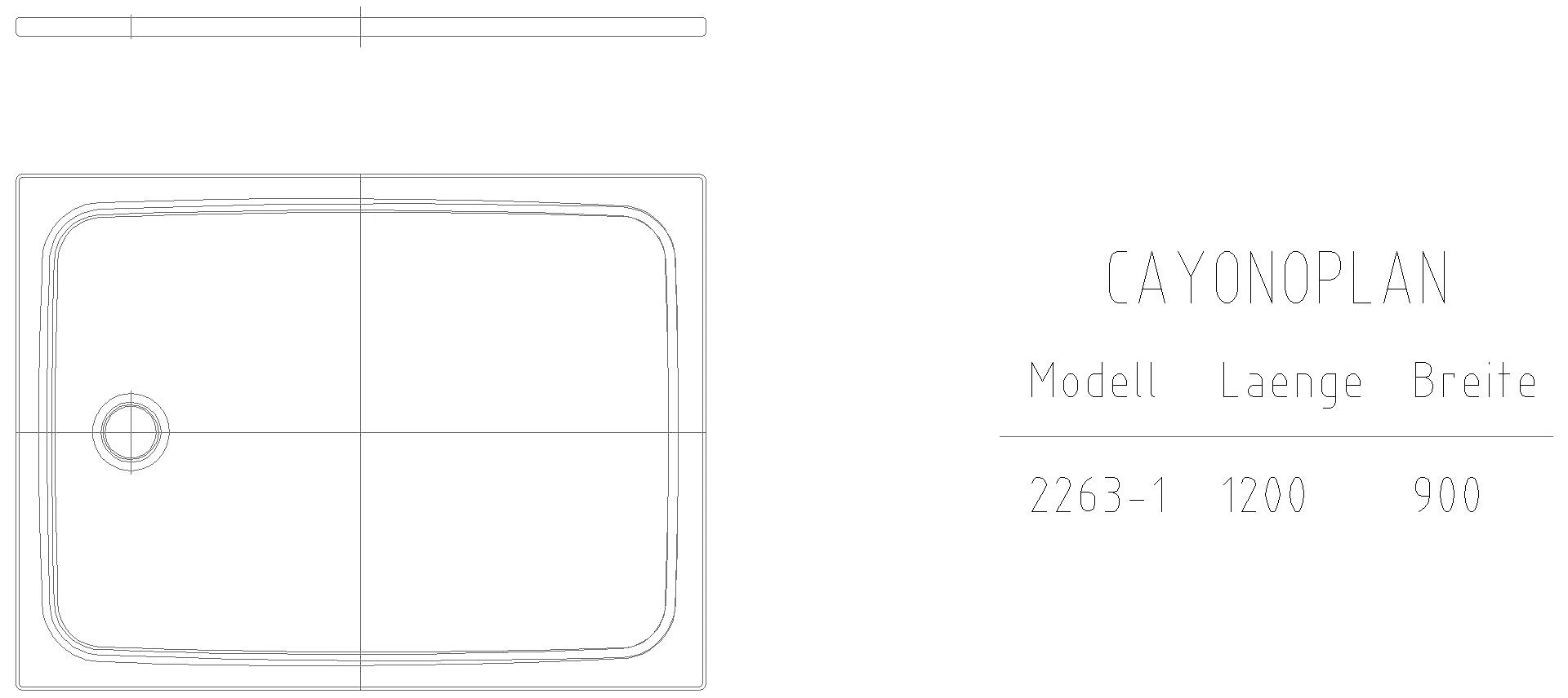 KALDEWEI CAYONOPLAN Duschfläche, 900x1200x32 mm, Modell-Nr: 2263-1