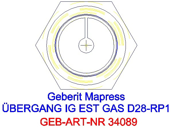 GE Mapress Edelstahl Übergang mit IG (Gas) d28-Rp1_34089_L