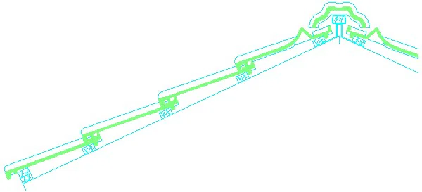 Decklänge Topas13V mit Firstanschlussziegel