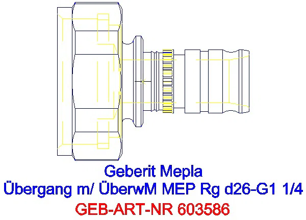 GE Mepla Übergang mit Überwurfmutter Rg d26-G1 1/4_603.586.00.5_A