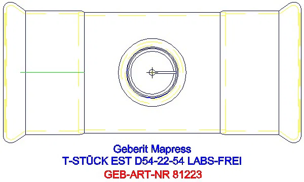 GE Mapress Edelstahl T-Stück reduziert (LABS-frei) d54-22-54_81223_G