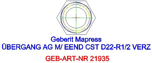 GE Mapress C-Stahl Übergang mit AG und Einschubende d22-R1/2 verzinkt_21935_L