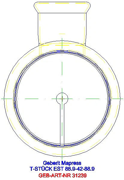 GE Mapress Edelstahl T-Stück reduziert d88,9-42-88,9_31239_L