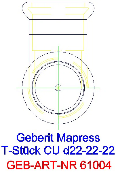 GE Mapress Kupfer T-Stück egal d22-22-22_61004_L