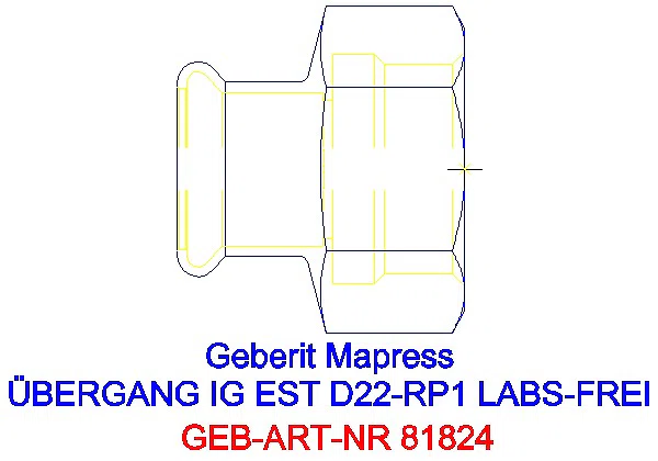GE Mapress Edelstahl Übergang mit IG (LABS-frei) d22-Rp1_81824_G