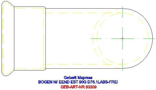 GE Mapress Edelstahl Bogen 90Gr d76,1 mit Einschubende (LABS-frei)_83309_G