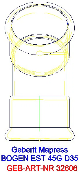 GE Mapress Edelstahl Bogen 45Gr d35_32606_L