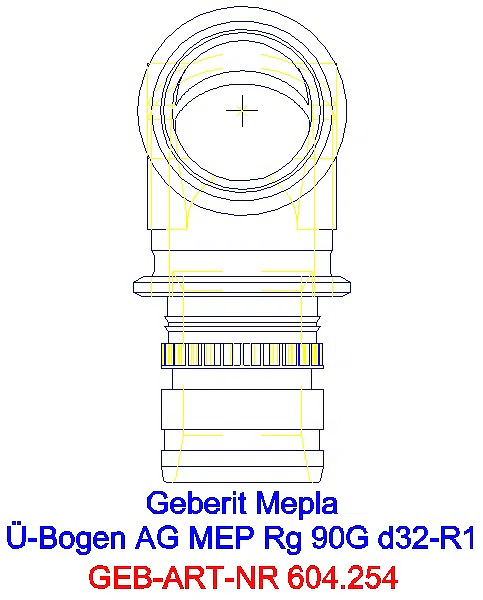 GE Mepla Übergangsbogen 90Gr mit AG Rg d32-R1_604.254.00.5_A