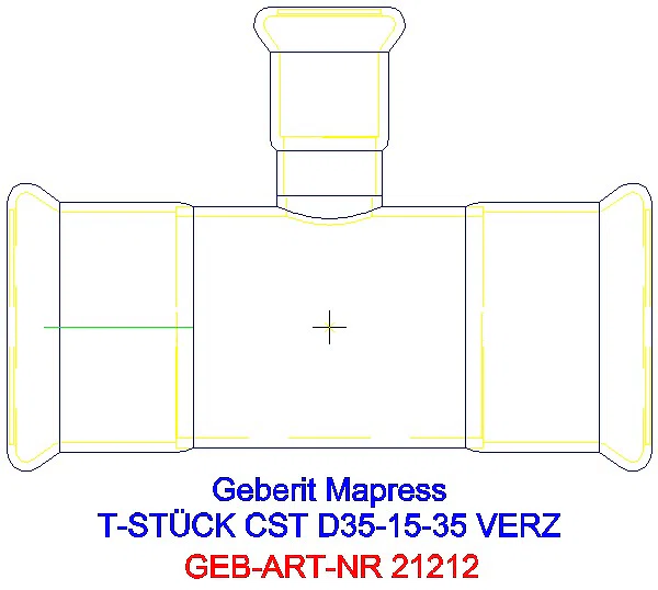 GE Mapress C-Stahl T-Stück reduziert d35-15-35 verzinkt_21212_A