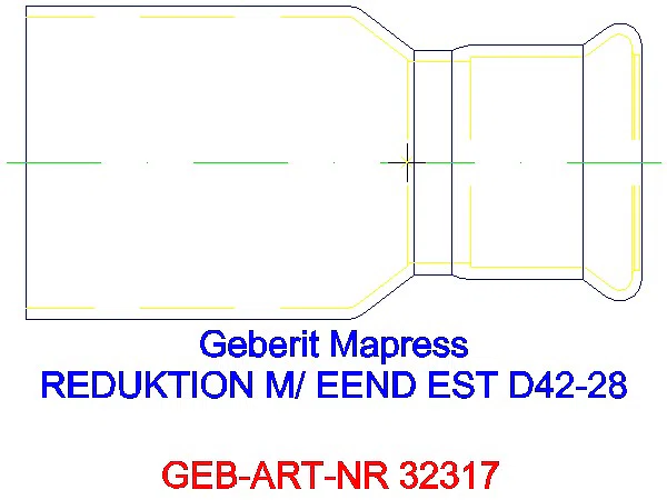 GE Mapress Edelstahl Reduktion mit Einschubende d42-28_32317_L