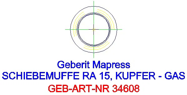 GE Mapress Kupfer Schiebemuffe Gas d15_34608_L